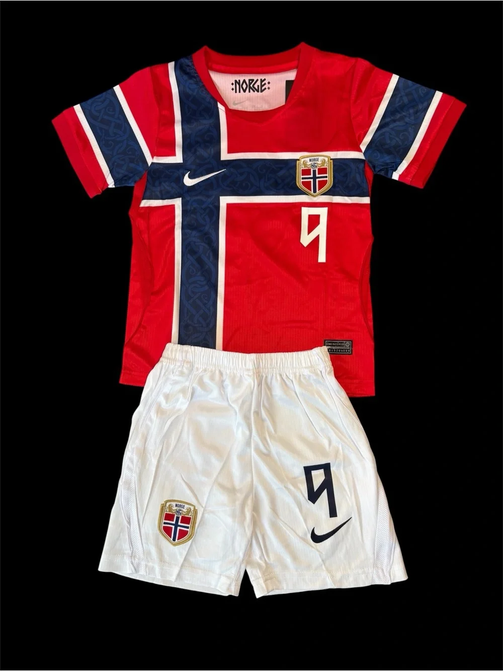 Nike Erling Haaland #9 Norway 2026 Kids Soccer Jersey Set